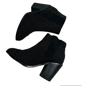Any anthropology black micro beaded suede ankle boots size 8